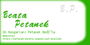 beata petanek business card